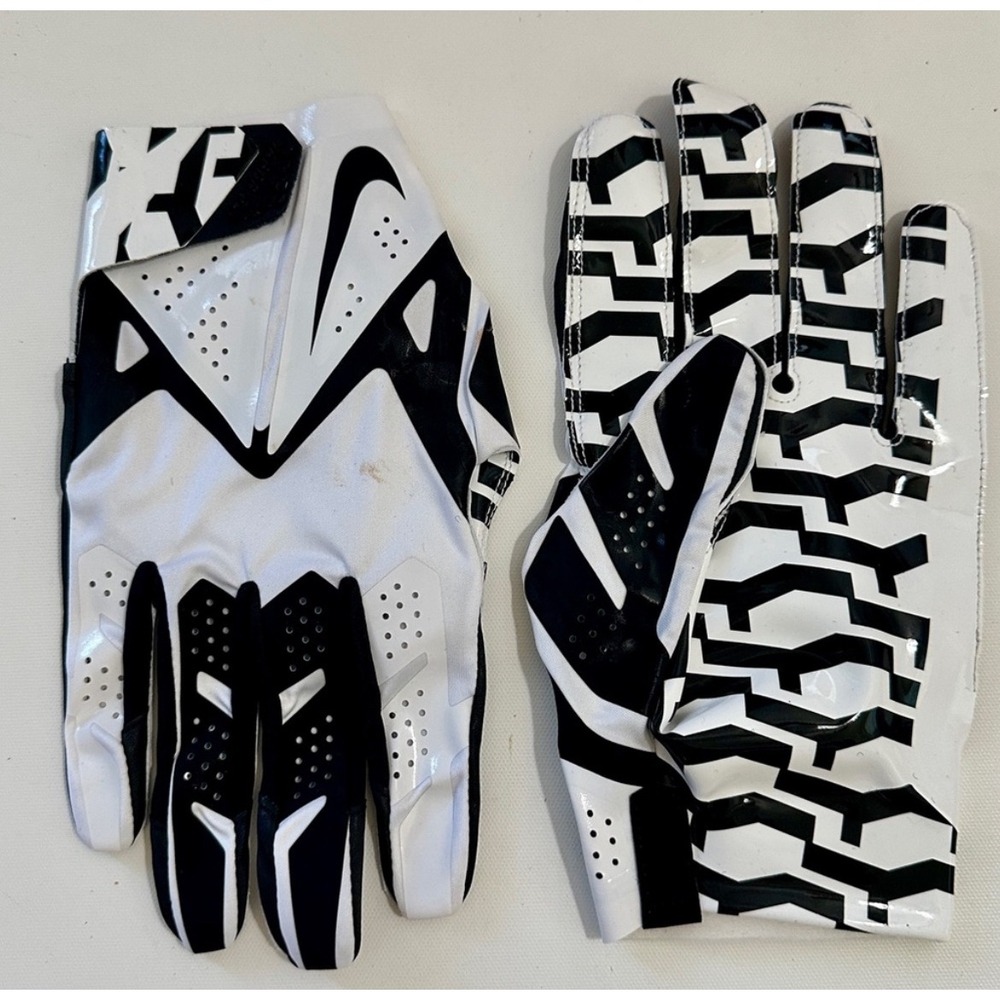 Nike NFL Football Receiver Gloves White Black Vapor Jet 7.0 3XL